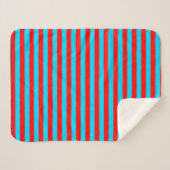 Rood Blauw Strepen Ontwerp Sherpa Deken (Voorkant (horizontaal))