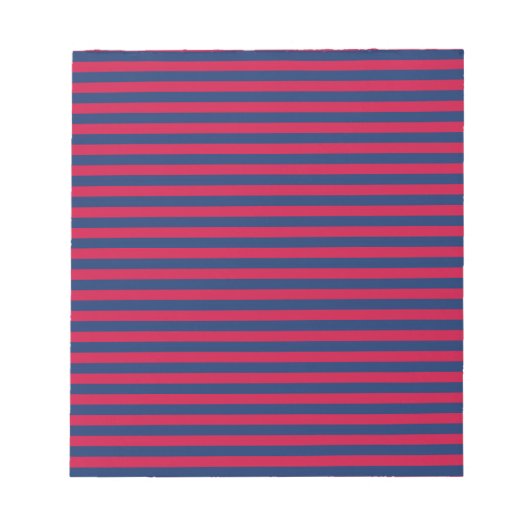 Rood Blauw Strepen Patroon Notitieblok (Voorkant)
