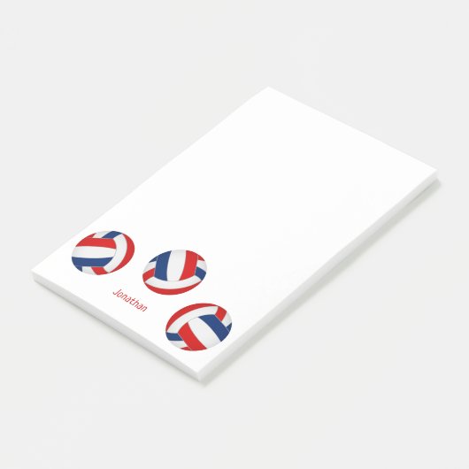 Rood Blauw Team Kleuren Gepersonaliseerd Volleybal Post-it® Notes (Schuin)