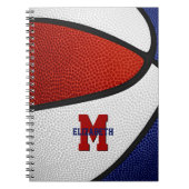 rood blauw team kleuren jongens basketbal notitieboek (Voorkant)