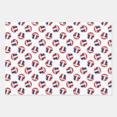 Rood Blauw Team Kleuren Volleybal 3 PC Coördinatie Inpakpapier Vel (Voorkant 3)