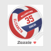 Rood Blauw Team Kleuren Volleybal Sport Geschenken Sticker (Vel)