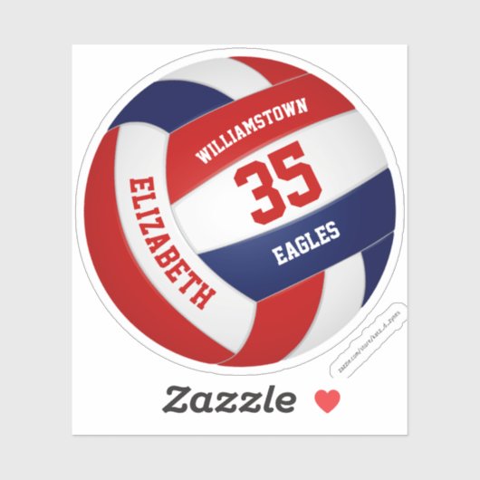 Rood Blauw Team Kleuren Volleybal Sport Geschenken Sticker (Vel)