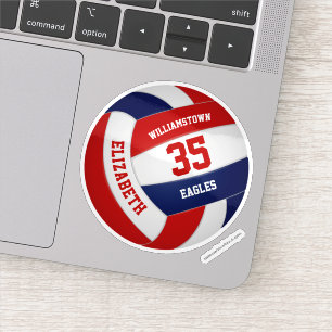 Rood Blauw Team Kleuren Volleybal Sport Geschenken Sticker