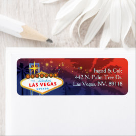 Rood + Blauw Uniek Las Vegas Weddenschap Etiket