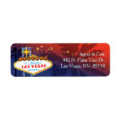 Rood + Blauw Uniek Las Vegas Weddenschap Etiket (Voorkant)