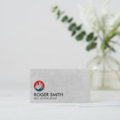 Rood Blauw Vastgoed Home Logo Visitekaartje (Staand voorkant)