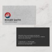 Rood Blauw Vastgoed Home Logo Visitekaartje (Voorkant / Achterkant)