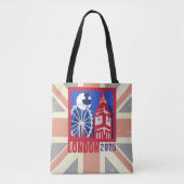 Rood Blauw Verenigd Koninkrijk Vlag Londen City Ja Tote Bag (Voorkant)