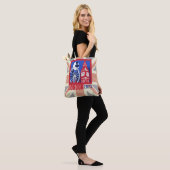Rood Blauw Verenigd Koninkrijk Vlag Londen City Ja Tote Bag (Op model)