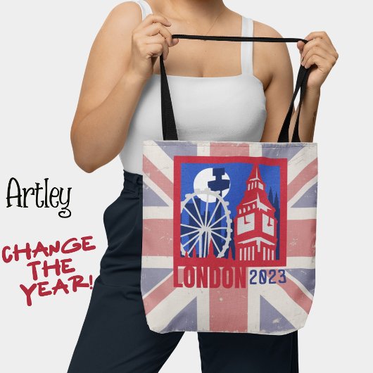 Rood Blauw Verenigd Koninkrijk Vlag Londen City Ja Tote Bag