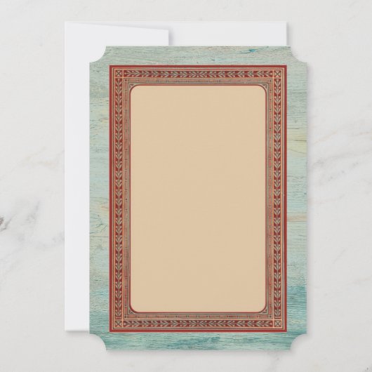 Rood Blauw Verjaardagsfeestuitnodiging Kaart (Achterkant)