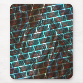 Rood-blauw verkleurd, krassen, raster- of baksteen muismat