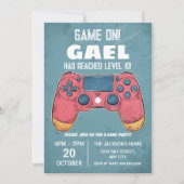 Rood & Blauw Videogame Gaming Kind's Verjaardagsfe Kaart (Voorkant)