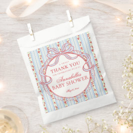 Rood Blauw Vintage Fantasie Bloemige Baby Shower D Bedankzakje