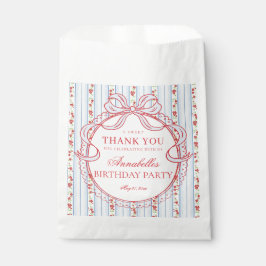 Rood & Blauw Vintage Fijne Bloemige Verjaardag Des Bedankzakje