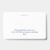 Rood Blauw Voeg uw Logo-medewerker-ID toe Badge (Achterkant)