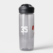 Rood Blauw Voetbal Team Kleuren kinder tiener Cust Waterfles (Voorkant)