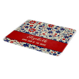 Rood Blauw Volkskunst Keukenartikelen Snijplank