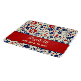 Rood Blauw Volkskunst Keukenartikelen Snijplank