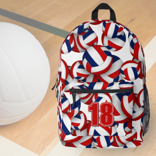 rood blauw volleybal team kleuren w speler naam bedrukte rugzak