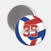 Rood Blauw Volleybal Team Party Cadeaus Onder 10 Magneet (Voorkant / Achterkant)
