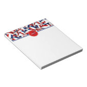 Rood blauw volleyballen patroon accent notitieblok (Schuin)