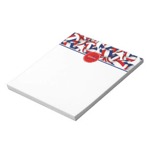 Rood blauw volleyballen patroon accent notitieblok