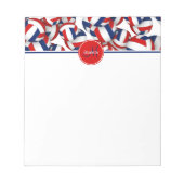 Rood blauw volleyballen patroon accent notitieblok (Voorkant)