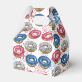 Rood Blauw Vuurwerk Donuts 4th van Juli Feest Bedankdoosjes (Achterkant)