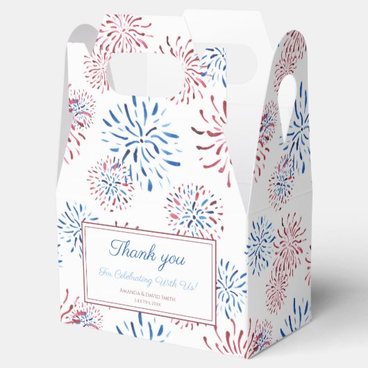 Rood Blauw Vuurwerk Firecracker 4th van Juli Feest Bedankdoosjes (Geopend)