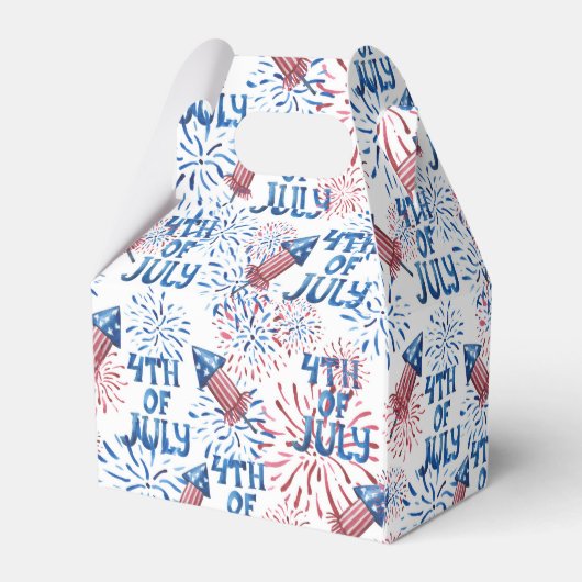 Rood Blauw Vuurwerkvuurkraker 4th van Juli Bedankdoosjes (Achterkant)