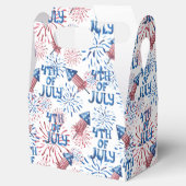 Rood Blauw Vuurwerkvuurkraker 4th van Juli Bedankdoosjes (Geopend)