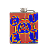 Rood/Blauw-warmtekolf Heupfles (Achterkant)