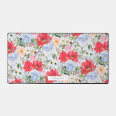 Rood Blauw Waterverf Bloemen Spiraal Bureaumat (Voorkant)