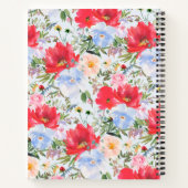 Rood Blauw Waterverf Bloemen Spiraal Notitieboek (Achterkant)