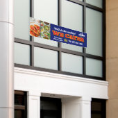 Rood Blauw We Cater Catering Promo Logo Foto Spandoek (Buitenkant Gebouw)