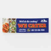 Rood Blauw We Cater Catering Promo Logo Foto Spandoek (Horizontaal)