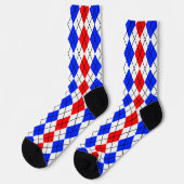 Rood Blauw Wit Argyle Diamant Patroon Ontwerp Sokken (Links)