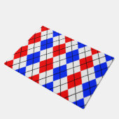 Rood Blauw Wit Argyle Schotse Plaid Ontwerp Deurmat (Schuin)