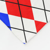 Rood Blauw Wit Argyle Schotse Plaid Ontwerp Fleece Deken (Hoek)