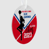 Rood Blauw Wit Cheerleading Acryl Ornament (voorkant)