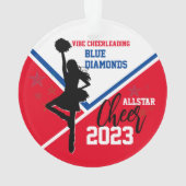 Rood Blauw Wit Cheerleading Acryl Ornament (achterkant)