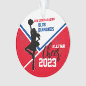 Rood Blauw Wit Cheerleading Acryl Ornament (voorkant)