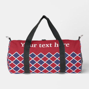 Rood Blauw Wit Harlekijn Diamant Gepersonaliseerd Plunjezak