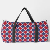 Rood Blauw Wit Harlekijn Ruit Checker Groot Plunjezak (Voorkant)