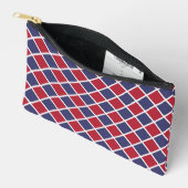 Rood Blauw Wit Harlekijn Ruit Schachbrett Motief Etui (Open)