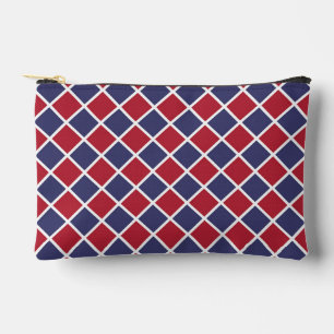 Rood Blauw Wit Harlekijn Ruit Schachbrett Motief Etui