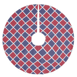 Rood Blauw Wit Harlekijn Ruit Schachbrett Motief Kerstboom Rok