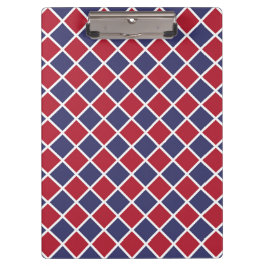 Rood Blauw Wit Harlekijn Ruit Schachbrett Motief Klembord